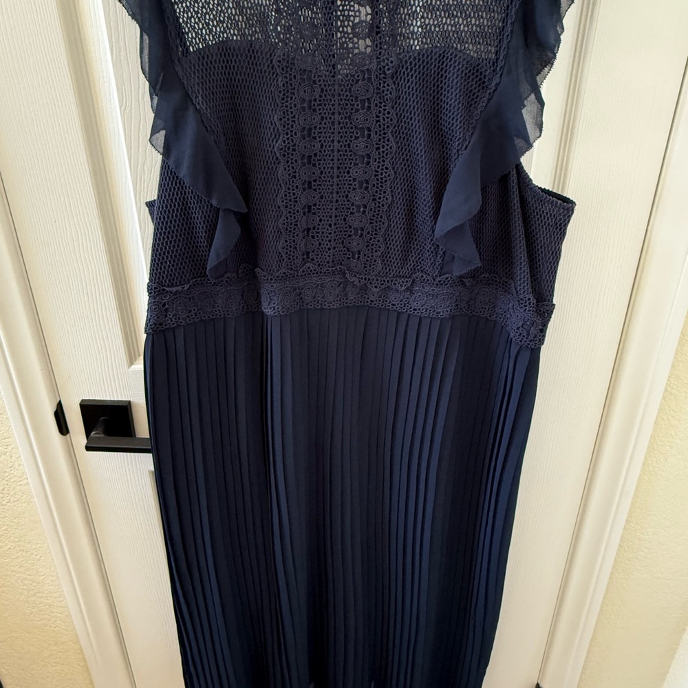 Modcloth Navy Blue Maxi Dress with Lace